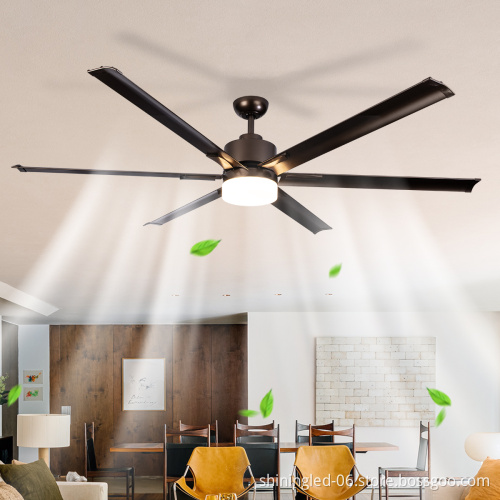 72 Inch Black Coffee Aluminum Ceiling Fan with Chandelier and Lamp